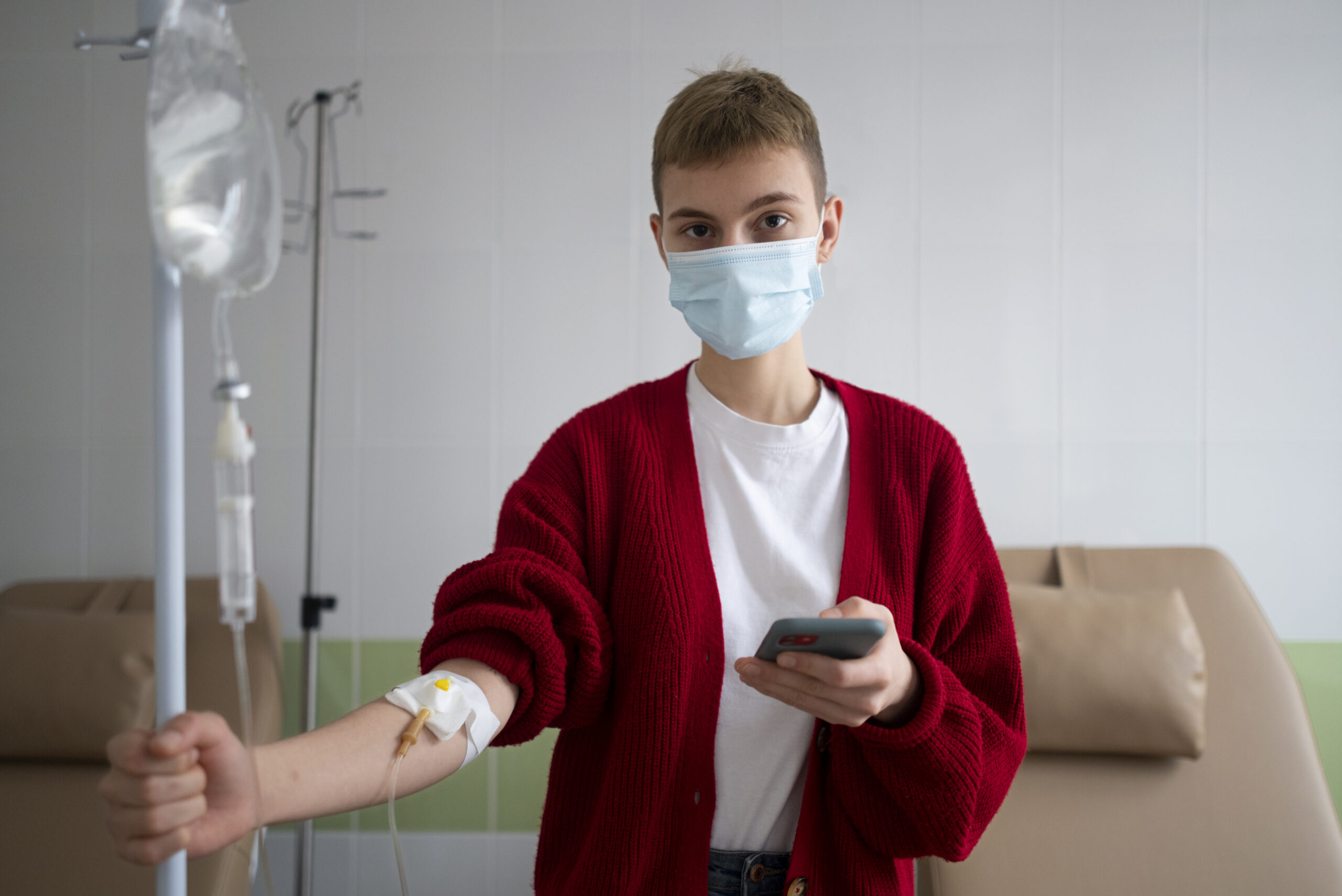 patient getting chemotherapy treatment